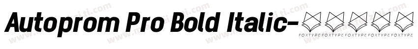 Autoprom Pro Bold Italic字体转换